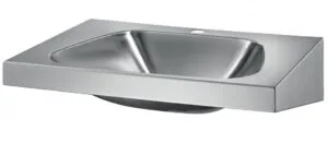 Vegghengt rustfri servant – Trapez – med armaturhull