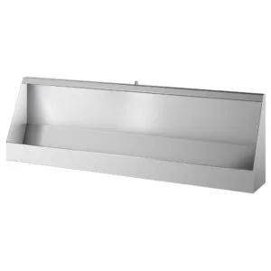 Vegghengt rustfri urinalrenne – 180 cm