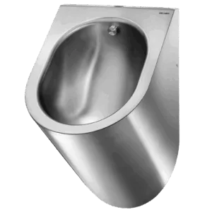 Vegghengt rustfritt urinal Delta, åpen anslutning.